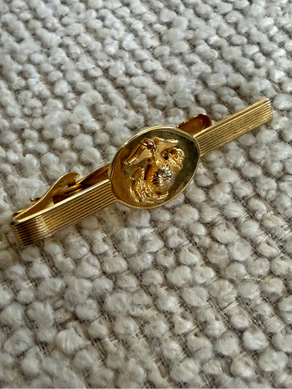 Vintage 1976 USMC Marine Corps Tie Clip Eagle Globe Anchor EGA Insignia